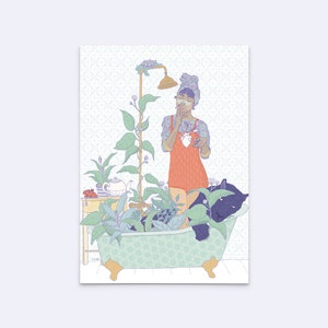 Kunstdruck "bathtub", neu - feministisches Poster - Plakat Feminismus - new home print - Illustration Bad - Druck Badewanne - D-A5/A4/A3-101