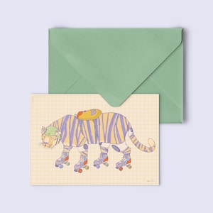 Cartão de felicitações "cruzeiro", cartão postal com envelope em verde salva