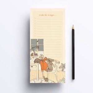 Notepad, to-do list "I'll do it tomorrow" - shopping list - block - note pad - DIN long - illustrated notepad