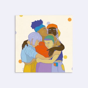 Stampa d'arte "insieme" - edizione speciale quadrata - poster amici - poster famiglia scelta - D-A5/A4s-114