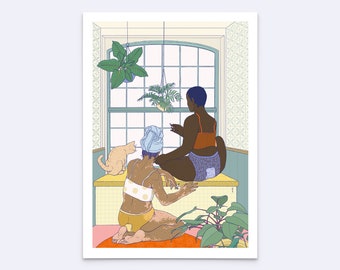 Kunstprint "Thuis is geen plek" - queer kunstprint - feministische poster - feministische muurdecoratie - sapphische poster - D-A5/A4/A3-117