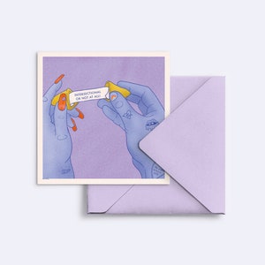 mini print / big square greeting card "intersectional or not at all", special edition, with envelope in lilac
