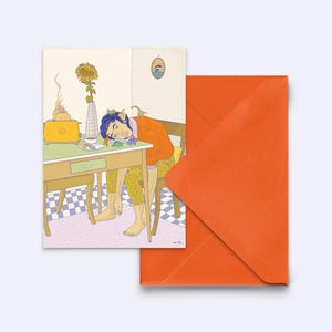 Postkaart "Ik huil als ik wil" - feministische kaart - kaart voor geestelijke gezondheid - condoleancekaart - met rode envelop - PK-A6-160