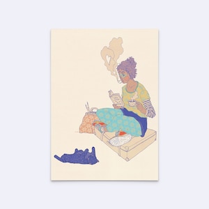 Kunstdruck "everyday commute" - Poster reisen - Plakat pendeln - feministischer Kunstdruck - selfcare Poster - D-A5/A4/A3-104.1