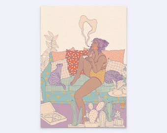 art print "enjoy yourself" - feminist art print - poster self-love - wall art living room - love yourself print - D-A5/A4/A3-108