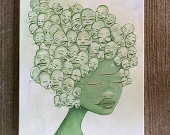 Alien Og Kush painting sweetchibababy stoner art cannabis weed marijuana strain 420 green pot head