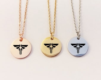 Collier The Last Of Us libellule en acier inoxydable argent or rose, the last of us dragonfly necklace, Lucioles