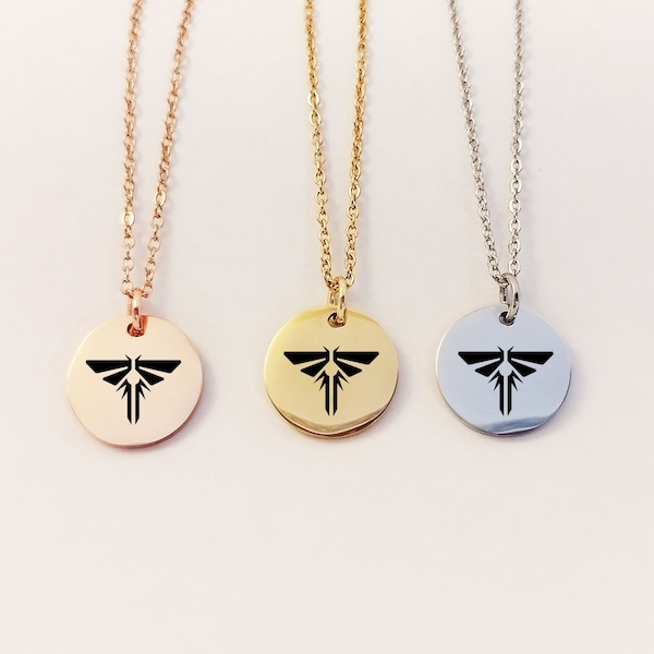 Collier The Last Of Us libellule en acier inoxydable argent or rose, the last of us dragonfly necklace, Lucioles