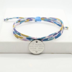 Bracelet Cordon Grave Personnalise Medaille Gravee Etsy