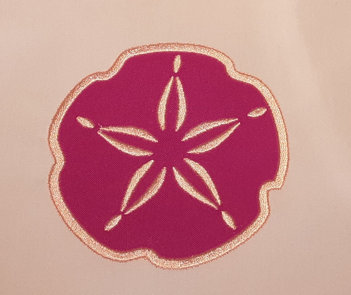 Sand Dollar Applique Embroidery Design Beach Embroidery Etsy