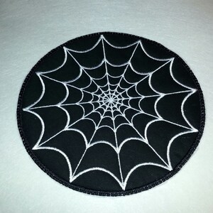 Download In The Hoop Spider Web Redwork Coaster Machine Embroidery Etsy