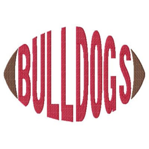Bulldogs Football Embroidery Design Word Art Word Design Etsy