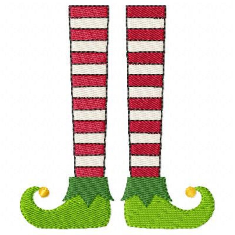 Christmas Elf Feet Embroidery Design 4x4 Hoop 5x7 Hoop Etsy