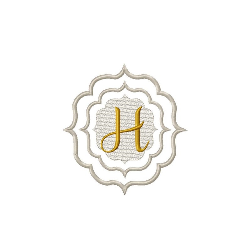 Elegant Towel Monogram Letter H Embroidery Design | Etsy