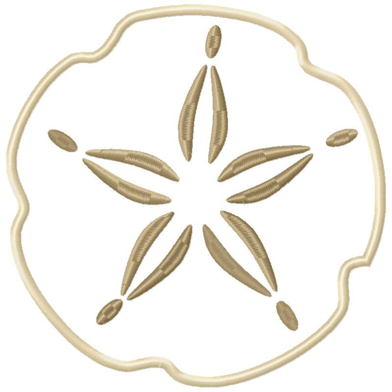 Sand Dollar Applique Embroidery Design Beach Embroidery Etsy