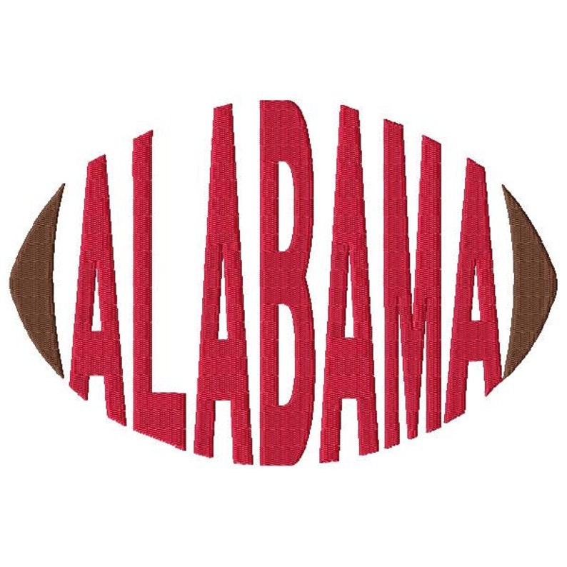 Alabama Embroidery Design Word Art Word Design Football | Etsy