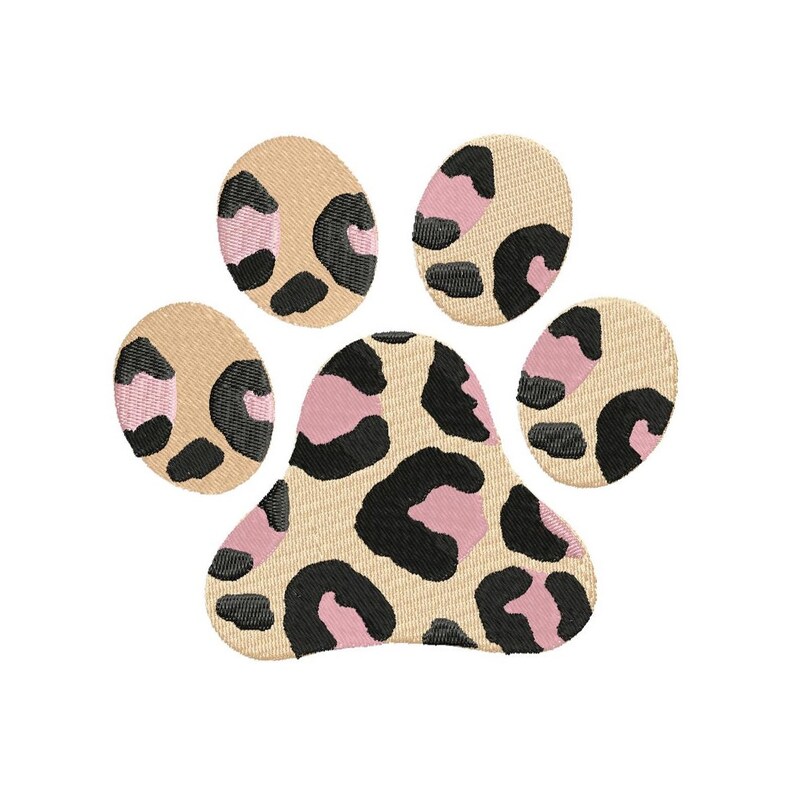 Leopard Paw Print Embroidery Design Machine Embroidery | Etsy