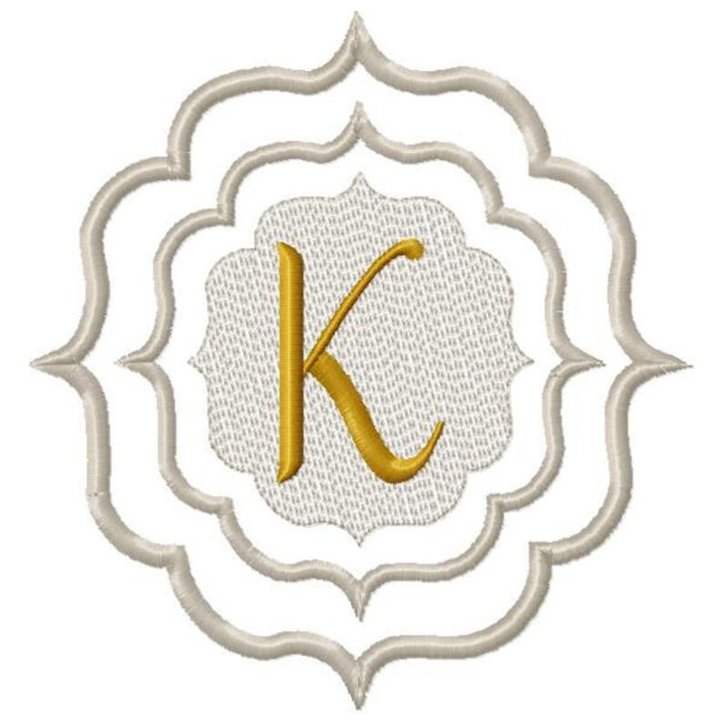 Elegant towel monogram letter k embroidery design  etsy