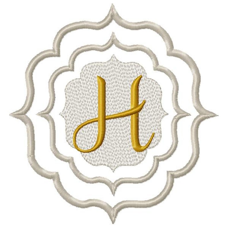 Elegant towel monogram letter h embroidery design  etsy