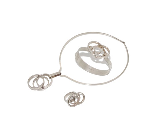 Modernist Geometric Helge Narsakka Silver Necklace