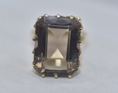 14k Yellow Gold Smokey Quartz 7.23 CTS TW Ring