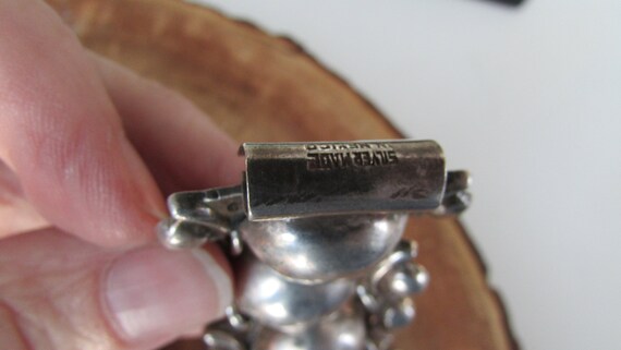 Sterling Silver Mid Century Taxco Wide Panel Brac… - image 3