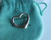 Vintage Elsa Peretti Tiffany and Company Sterling Silver Open Heart Pin