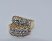 18k Yellow Gold Diamond Hugger Earrings