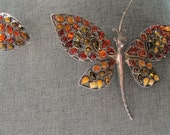 Mixed Amber Sterling Silver Butterfly Necklace Choker and bracelet