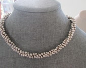 Sterling Silver Twisted Beaded Multi-strand Necklace 18"