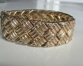 Sterling Silver Vermeil gold Weave wide bracelet by Ross