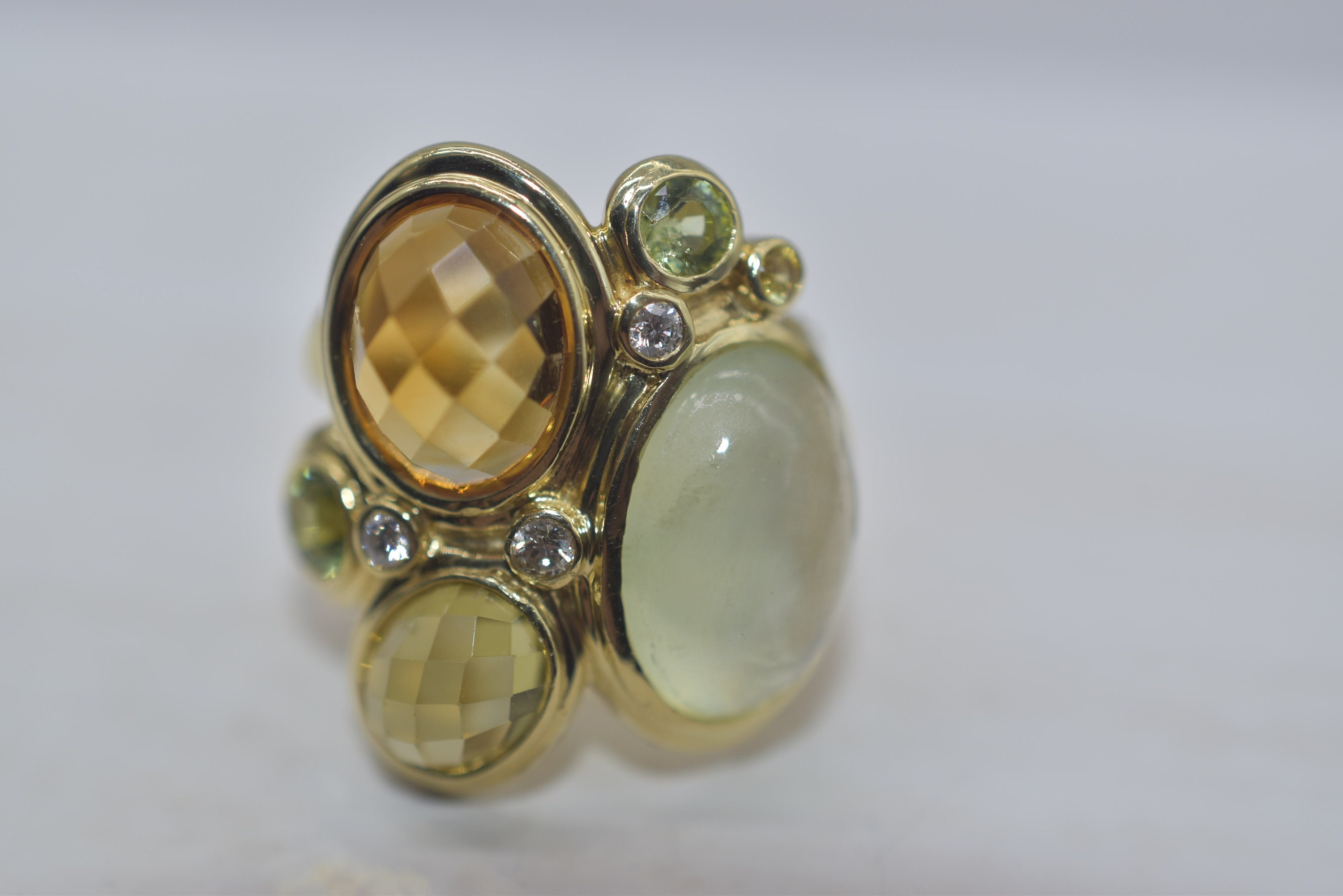 18k Gold David Yurman Multi Mosaic Gemstone Ring Etsy