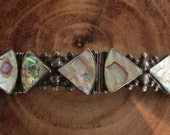 Vintage Taxco Sterling Silver Abalone Bracelet