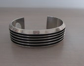 Sterling Silver Southwestern Wide Rails Cuff Bracelet 6.25