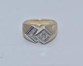 14k Yellow Gold Diamond Men's Ring