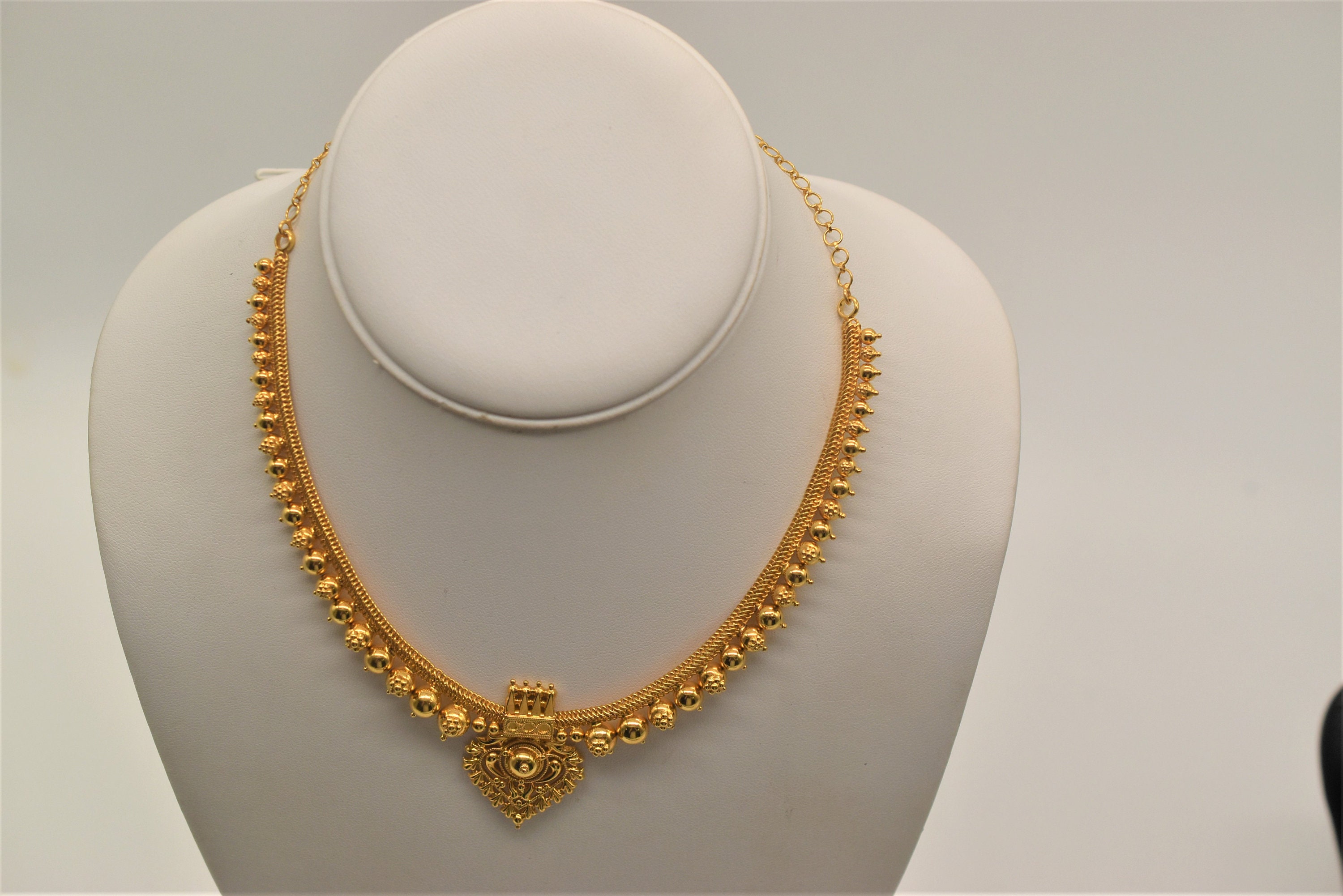 Ornate 22k 26.3g Yellow Gold Hand Made Necklace. Etsy