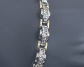 Vintage 14k White and Yellow Gold Sapphire tennis bracelet