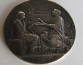 1895 Sterling Silver Antique Paris Minted SEMPER Marriage Metal