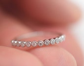 14k White Gold Diamond Wedding Band