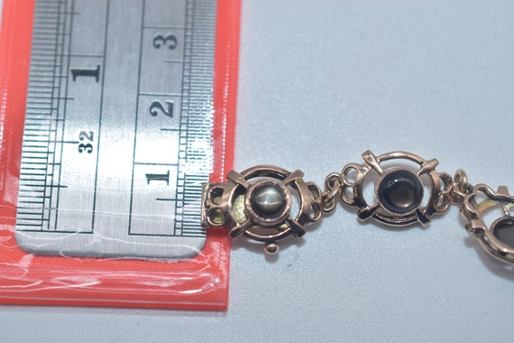 Vintage 10k Gold Black Star Sapphire Bracelet - image 5