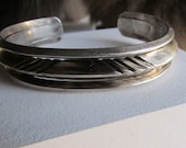 Vintage Sterling Silver Navajo Stamped men's or ladies cuff bracelet 6 3/4