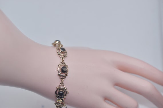Vintage 10k Gold Black Star Sapphire Bracelet - image 8