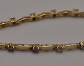 14k Yellow Gold Diamond Tennis Ribbons Bracelet