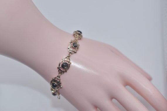 Vintage 10k Gold Black Star Sapphire Bracelet - image 7