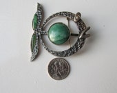 Anthony Pineda Tono Sterling Silver Aventurine Sterling Silver Fish Pendant Brooch