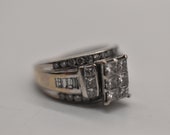 14k White Gold Princess Diamond Fashion Ring