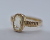 Fabulous Vintage 21k Yellow Gold Modernist Citrine ring