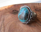 Men's Vintage Navajo Turquoise Ring size 10.5