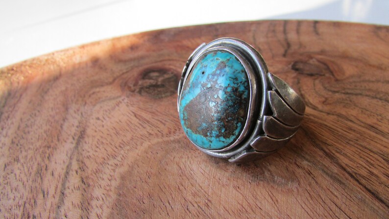 Men's Vintage Navajo Turquoise Ring size 10.5 image 1