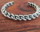 Sterling Silver Hand Braided Navajo Sterling Chain Bracelet 41.63 grams